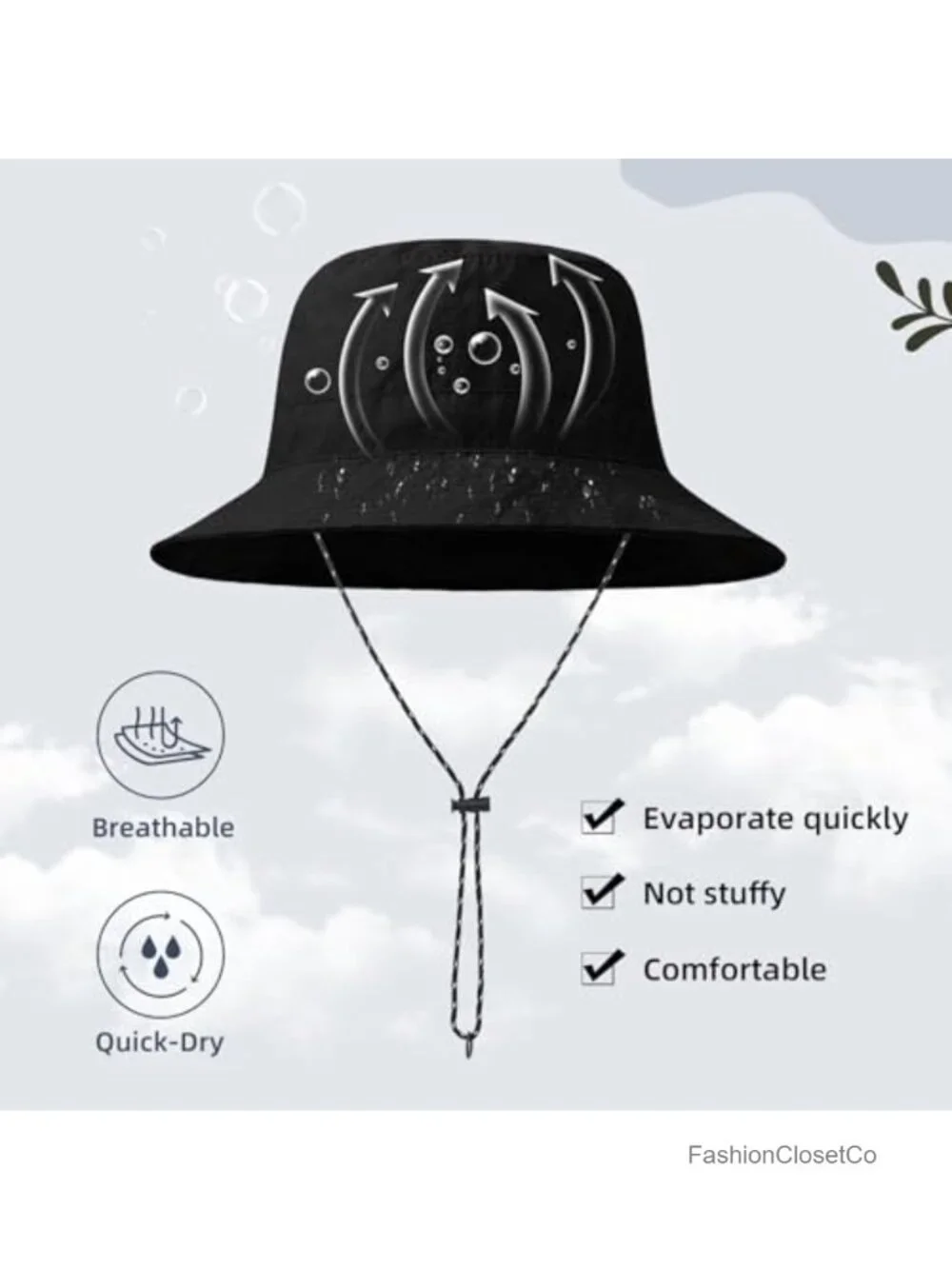 Waterproof Bucket Hat UPF 50+ Sun Hat Packable Lightweight Hiking Hat